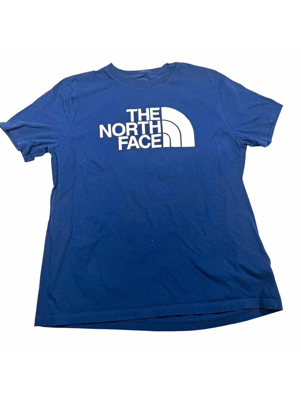 The North Face Women's Blue Logo Graphic Crew Neck Short Sleeve Cotton Knit L